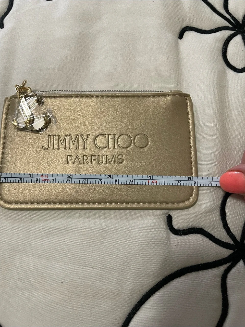 Jimmy Choo Metallic Gold Card & Key Pouch